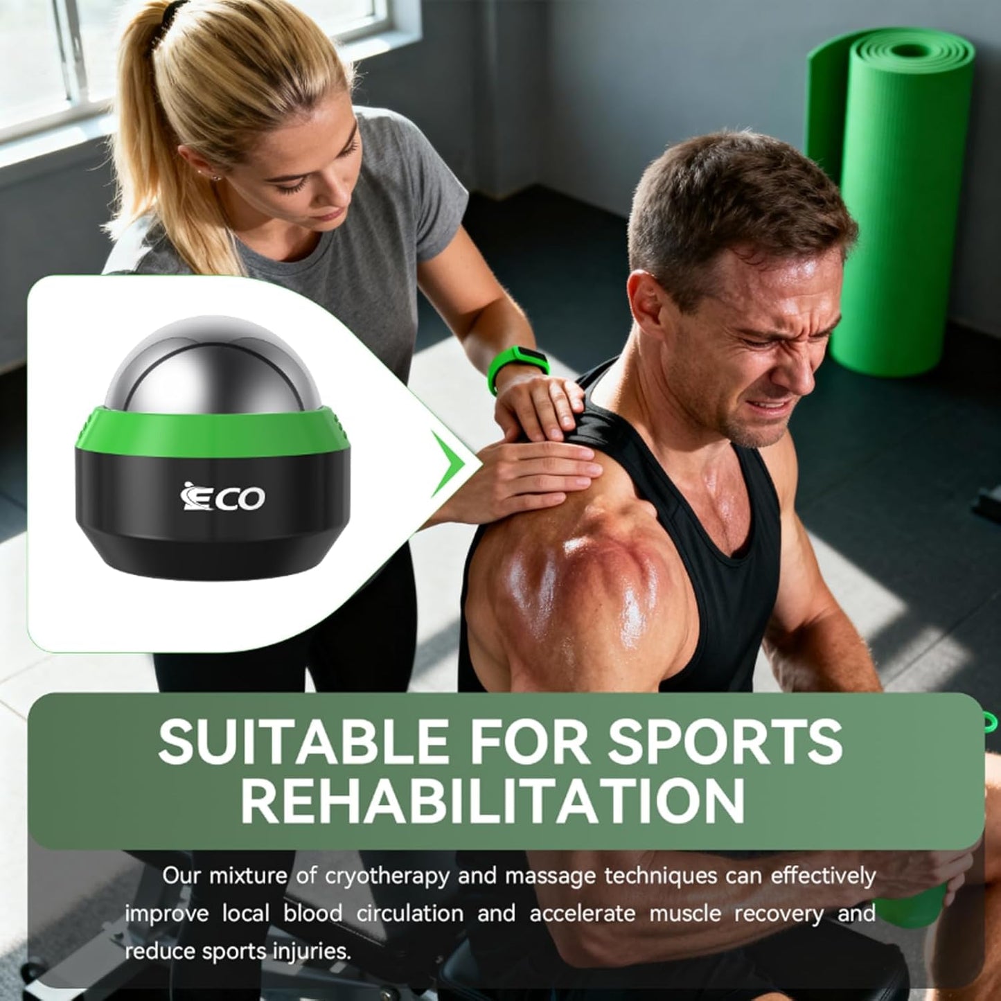 Cold Massage Roller Ball - Ice Roller Ball for Muscles Deep Tissue, Cold & Heat Therapy, Plantar Fasciitis Roller