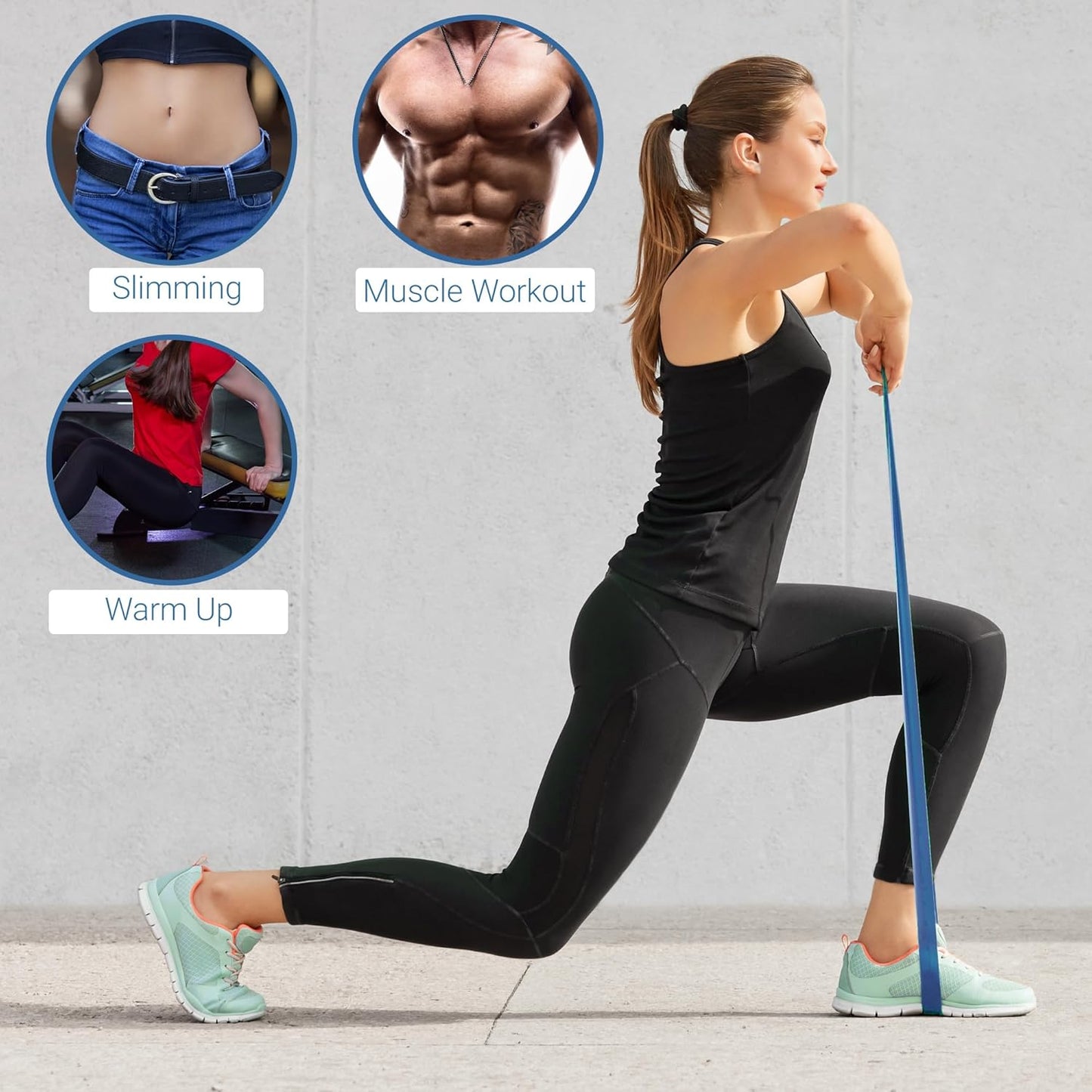 TechStone Resistance Bands Set – 5 Levels Loop Exercise Bands for Men & Women, Elastic Workout Bands for Home Gym, Training, Yoga & Fitness, Carry Bag Included