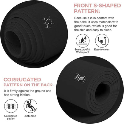 Yoga Mat Non Slip TPE Extra Wide Yoga Mat with Alignment Mark, 72"L x 32"W x 0.32"/0.24"Th (183cm x 80cm x 8mm/6mm), Anti-Tear Exercise Mat with Carrying Strap and Bag, Workout Mats for Yoga, Pilates