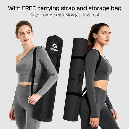 Yoga Mat Non Slip TPE Extra Wide Yoga Mat with Alignment Mark, 72"L x 32"W x 0.32"/0.24"Th (183cm x 80cm x 8mm/6mm), Anti-Tear Exercise Mat with Carrying Strap and Bag, Workout Mats for Yoga, Pilates