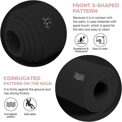 Yoga Mat Non Slip TPE Extra Wide Yoga Mat with Alignment Mark, 72"L x 32"W x 0.32"/0.24"Th (183cm x 80cm x 8mm/6mm), Anti-Tear Exercise Mat with Carrying Strap and Bag, Workout Mats for Yoga, Pilates