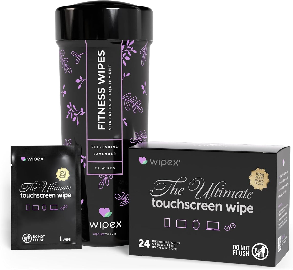 Yoga Mat Cleaner & Fitness Wipes - Natural Lavender & Vinegar Gym Equipment Cleaner - 75 Gym Wipes to Clean Yoga Mats, Spinning & Peloton Bikes, Weight Machines & Surfaces