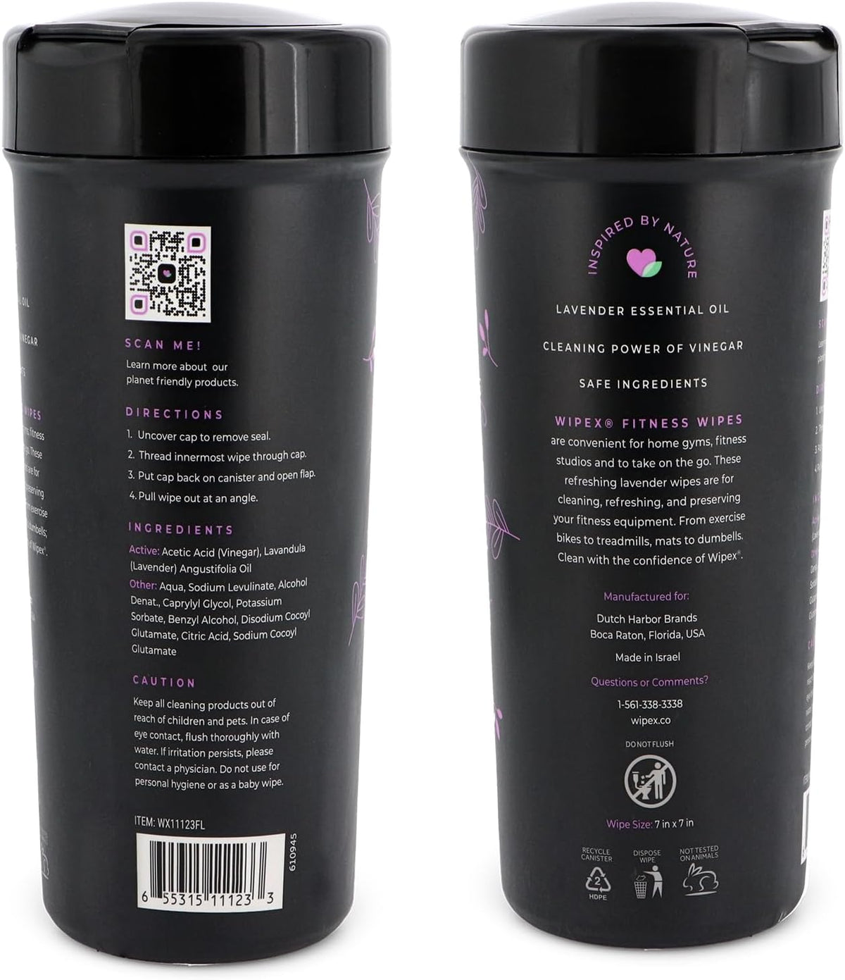 Yoga Mat Cleaner & Fitness Wipes - Natural Lavender & Vinegar Gym Equipment Cleaner - 75 Gym Wipes to Clean Yoga Mats, Spinning & Peloton Bikes, Weight Machines & Surfaces
