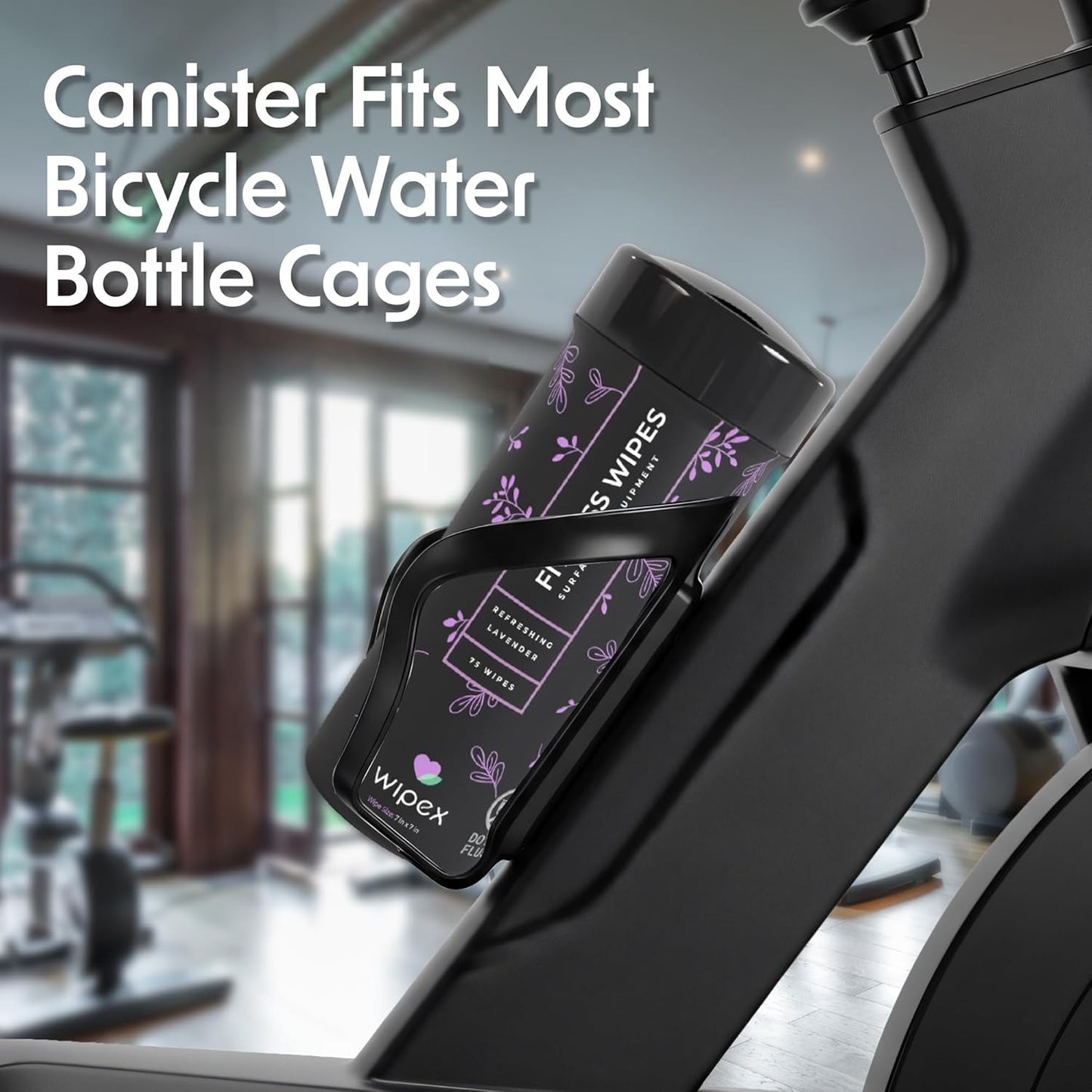 Yoga Mat Cleaner & Fitness Wipes - Natural Lavender & Vinegar Gym Equipment Cleaner - 75 Gym Wipes to Clean Yoga Mats, Spinning & Peloton Bikes, Weight Machines & Surfaces
