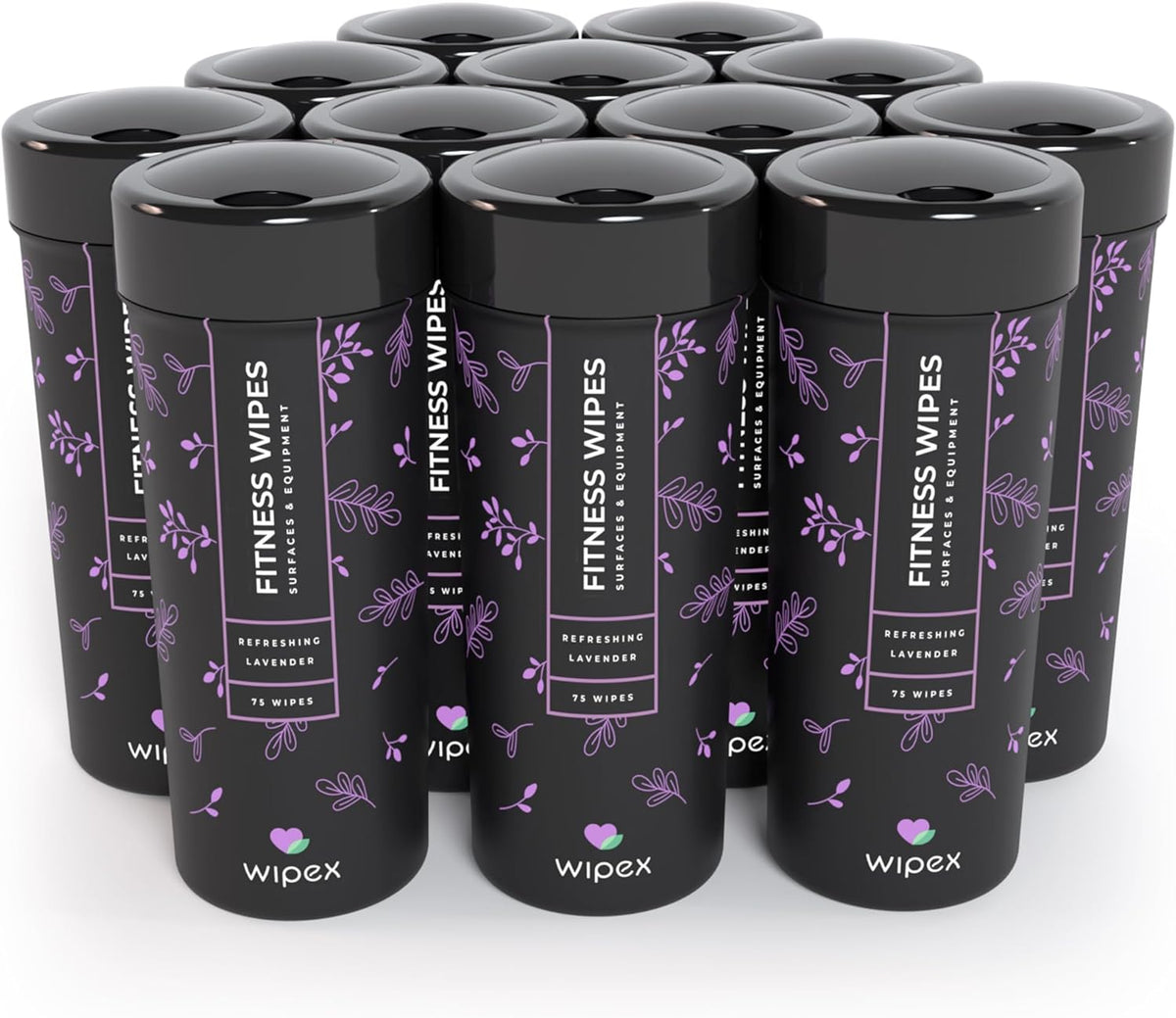 Yoga Mat Cleaner & Fitness Wipes - Natural Lavender & Vinegar Gym Equipment Cleaner - 75 Gym Wipes to Clean Yoga Mats, Spinning & Peloton Bikes, Weight Machines & Surfaces