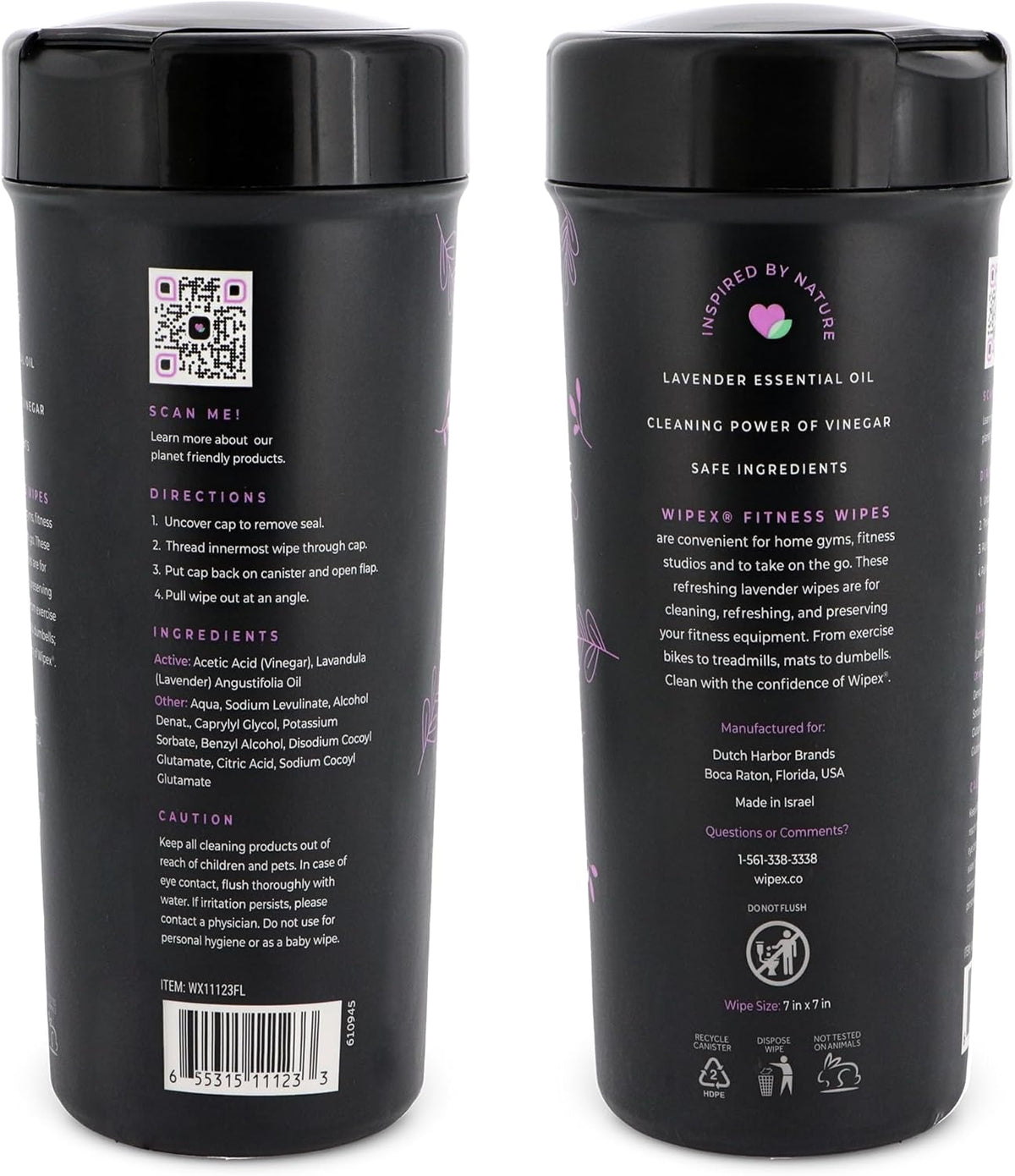 Yoga Mat Cleaner & Fitness Wipes - Natural Lavender & Vinegar Gym Equipment Cleaner - 75 Gym Wipes to Clean Yoga Mats, Spinning & Peloton Bikes, Weight Machines & Surfaces