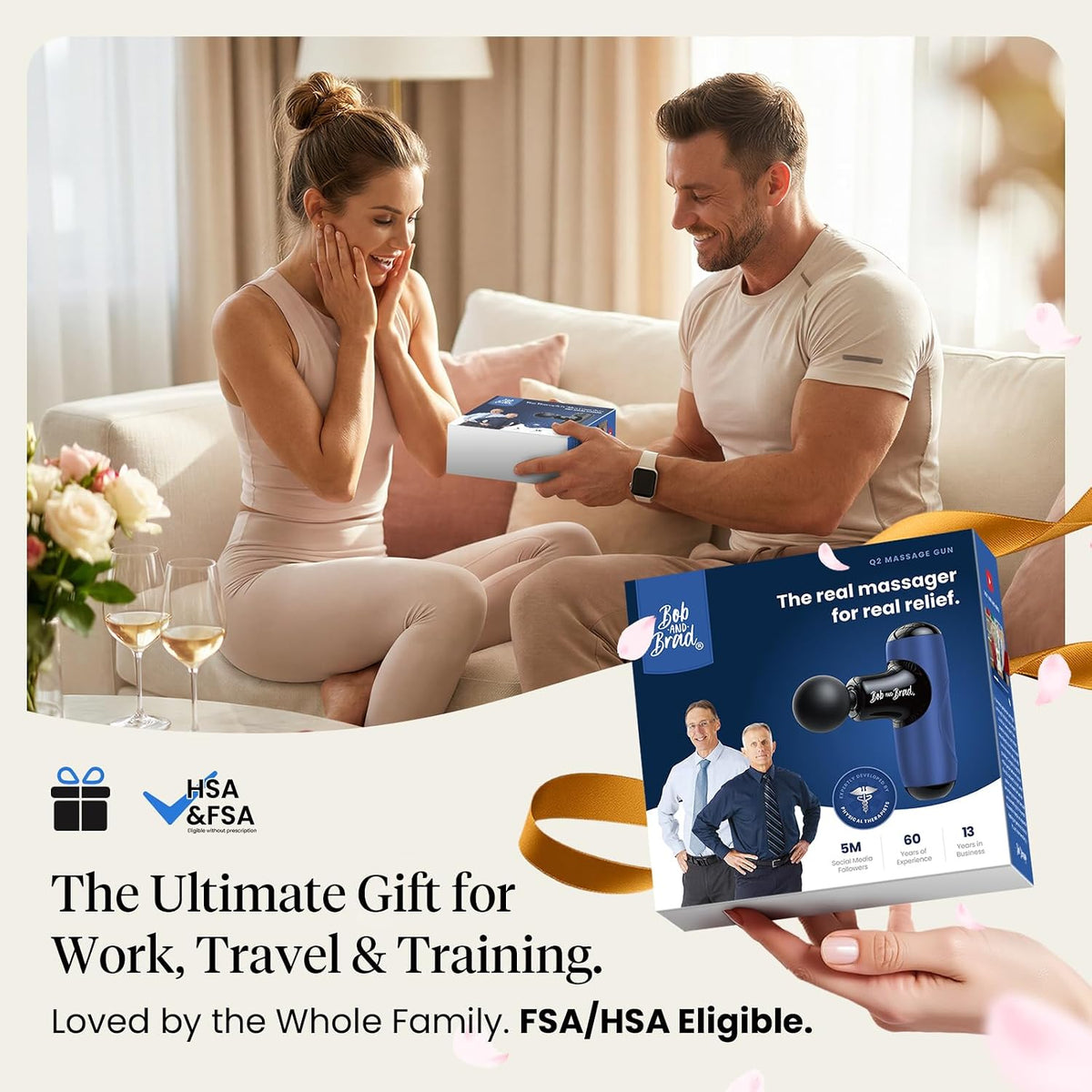 Q2 Pro Mini Massage Gun with Heat and Cold, Pocket-Sized Deep Tissue Massager, HSA Portable Percussion Muscle Massager Gun, Ultra Small & Quiet Muscle Massager, FSA Eligible