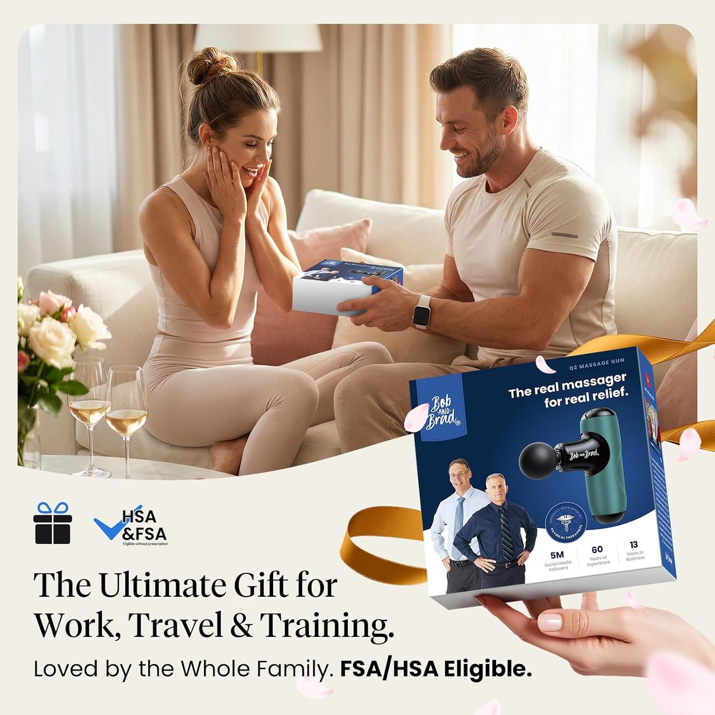 Q2 Pro Mini Massage Gun with Heat and Cold, Pocket-Sized Deep Tissue Massager, HSA Portable Percussion Muscle Massager Gun, Ultra Small & Quiet Muscle Massager, FSA Eligible