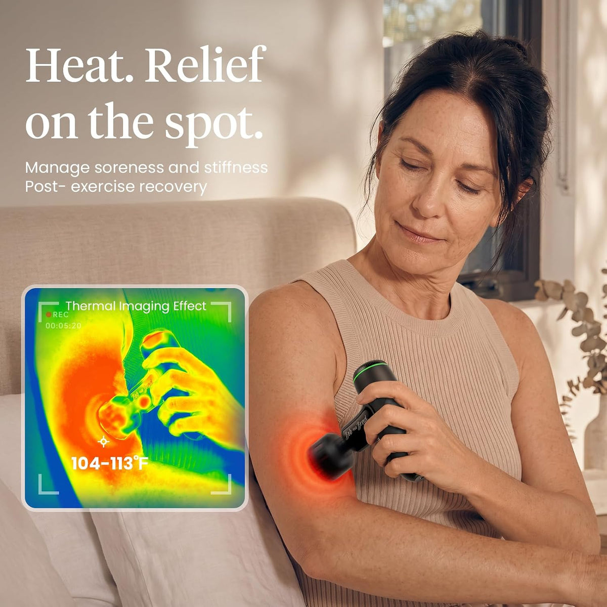 Q2 Pro Mini Massage Gun with Heat and Cold, Pocket-Sized Deep Tissue Massager, HSA Portable Percussion Muscle Massager Gun, Ultra Small & Quiet Muscle Massager, FSA Eligible