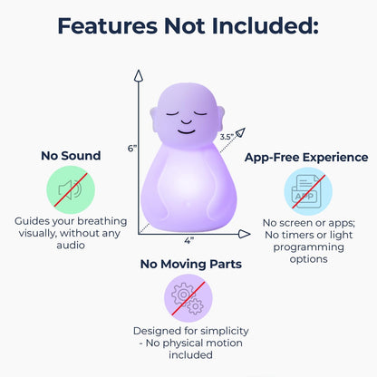 'Breathing Buddha' Guided Visual Meditation | 3 Modes to Slow Your Breathing & Calm Your Mind | Stress & Anxiety Relief | Wellness Gift | Adults, Kids, Classrooms | USB Rechargeable