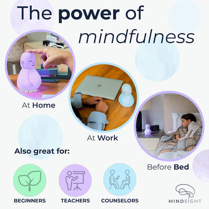 'Breathing Buddha' Guided Visual Meditation | 3 Modes to Slow Your Breathing & Calm Your Mind | Stress & Anxiety Relief | Wellness Gift | Adults, Kids, Classrooms | USB Rechargeable