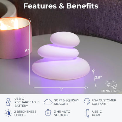 'Breathing Buddha' Guided Visual Meditation | 3 Modes to Slow Your Breathing & Calm Your Mind | Stress & Anxiety Relief | Wellness Gift | Adults, Kids, Classrooms | USB Rechargeable