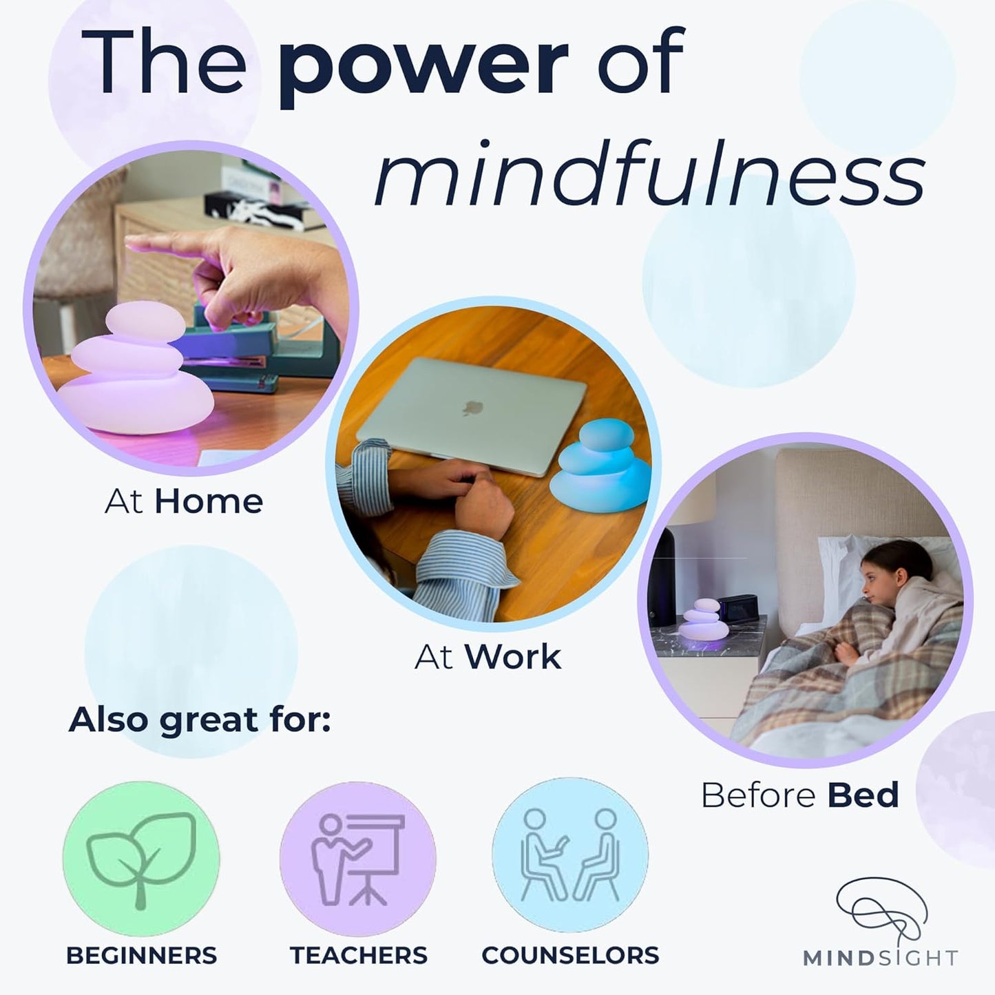 'Breathing Buddha' Guided Visual Meditation | 3 Modes to Slow Your Breathing & Calm Your Mind | Stress & Anxiety Relief | Wellness Gift | Adults, Kids, Classrooms | USB Rechargeable