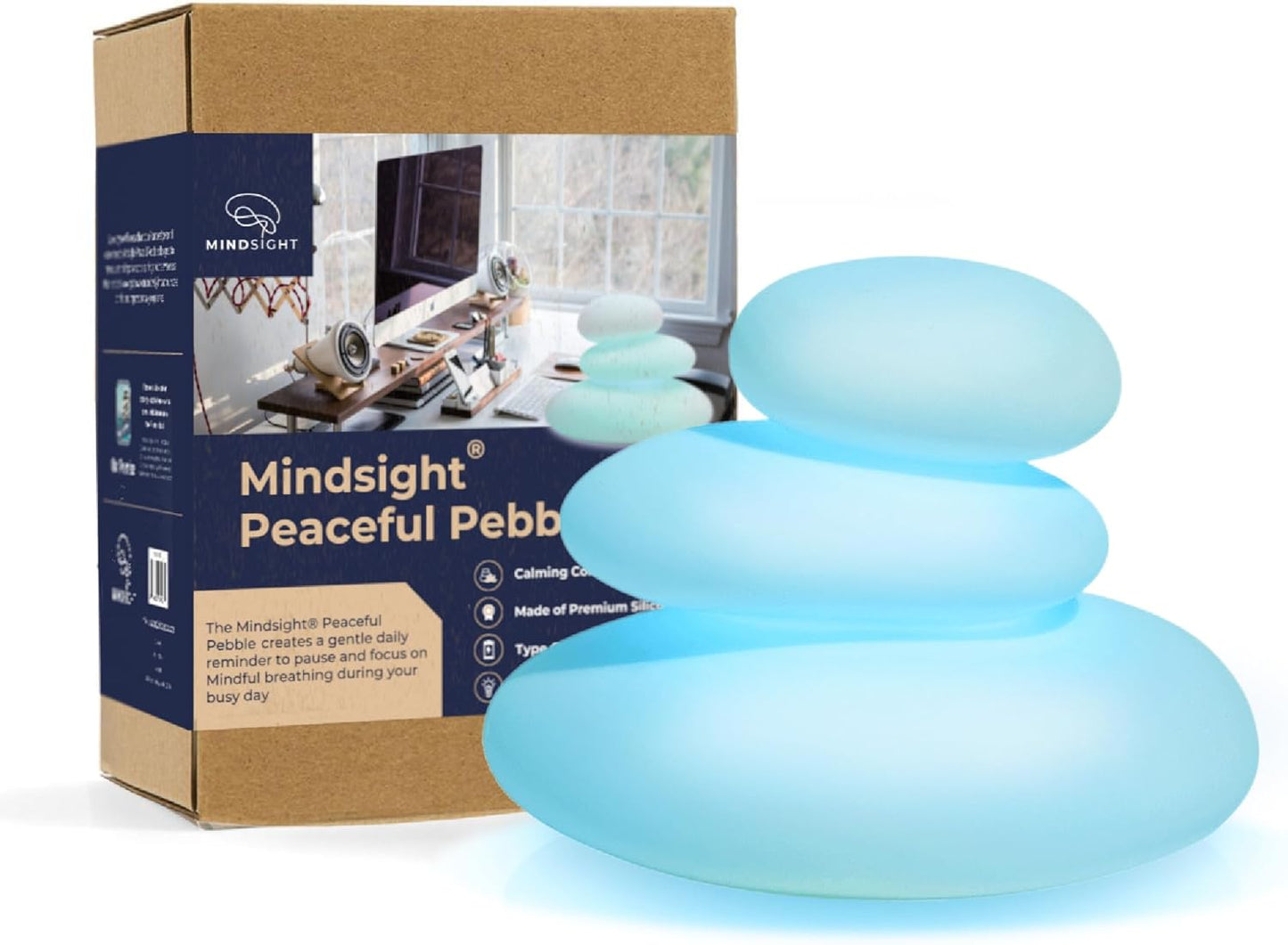 'Breathing Buddha' Guided Visual Meditation | 3 Modes to Slow Your Breathing & Calm Your Mind | Stress & Anxiety Relief | Wellness Gift | Adults, Kids, Classrooms | USB Rechargeable
