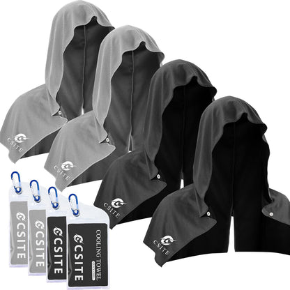 3 Pack Cooling Hoodie Towels for Neck and Face, UPF 50 Sun Protection & Instant Cooling, Ice Towels for Hot Weather, Soft Breathable Towel for Sport, Work Out, Gym, Camping & More Activities