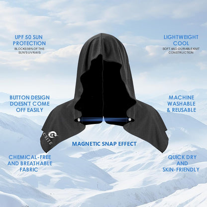 3 Pack Cooling Hoodie Towels for Neck and Face, UPF 50 Sun Protection & Instant Cooling, Ice Towels for Hot Weather, Soft Breathable Towel for Sport, Work Out, Gym, Camping & More Activities
