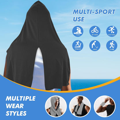 3 Pack Cooling Hoodie Towels for Neck and Face, UPF 50 Sun Protection & Instant Cooling, Ice Towels for Hot Weather, Soft Breathable Towel for Sport, Work Out, Gym, Camping & More Activities