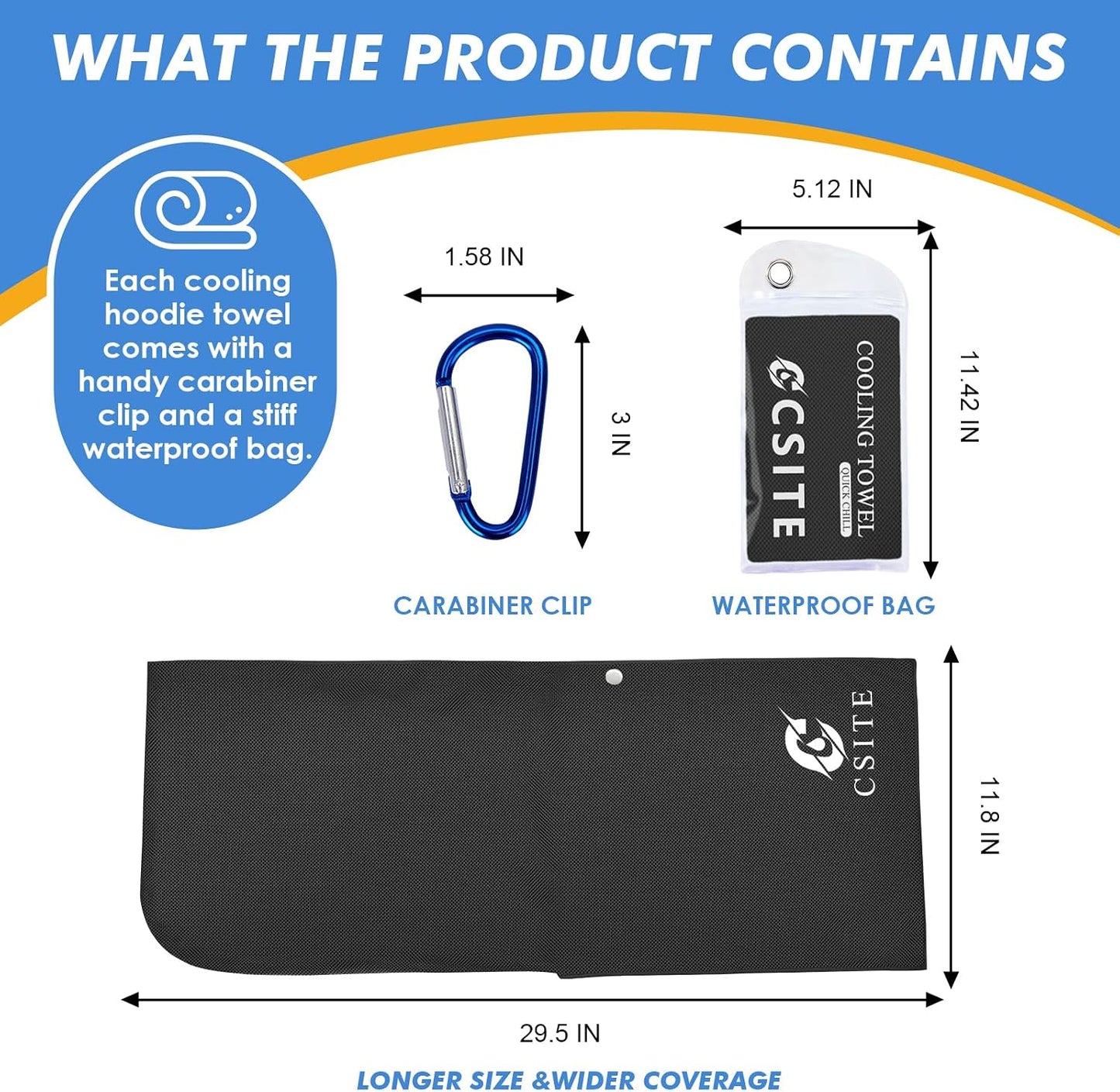 3 Pack Cooling Hoodie Towels for Neck and Face, UPF 50 Sun Protection & Instant Cooling, Ice Towels for Hot Weather, Soft Breathable Towel for Sport, Work Out, Gym, Camping & More Activities