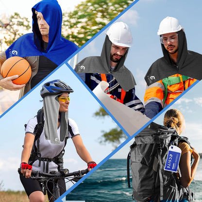 3 Pack Cooling Hoodie Towels for Neck and Face, UPF 50 Sun Protection & Instant Cooling, Ice Towels for Hot Weather, Soft Breathable Towel for Sport, Work Out, Gym, Camping & More Activities