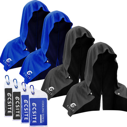 3 Pack Cooling Hoodie Towels for Neck and Face, UPF 50 Sun Protection & Instant Cooling, Ice Towels for Hot Weather, Soft Breathable Towel for Sport, Work Out, Gym, Camping & More Activities
