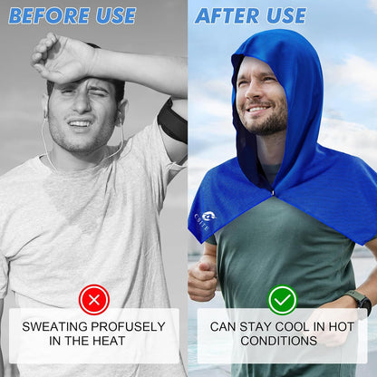 3 Pack Cooling Hoodie Towels for Neck and Face, UPF 50 Sun Protection & Instant Cooling, Ice Towels for Hot Weather, Soft Breathable Towel for Sport, Work Out, Gym, Camping & More Activities