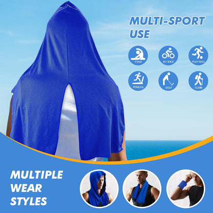 3 Pack Cooling Hoodie Towels for Neck and Face, UPF 50 Sun Protection & Instant Cooling, Ice Towels for Hot Weather, Soft Breathable Towel for Sport, Work Out, Gym, Camping & More Activities