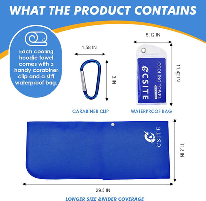 3 Pack Cooling Hoodie Towels for Neck and Face, UPF 50 Sun Protection & Instant Cooling, Ice Towels for Hot Weather, Soft Breathable Towel for Sport, Work Out, Gym, Camping & More Activities