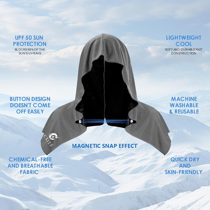 3 Pack Cooling Hoodie Towels for Neck and Face, UPF 50 Sun Protection & Instant Cooling, Ice Towels for Hot Weather, Soft Breathable Towel for Sport, Work Out, Gym, Camping & More Activities
