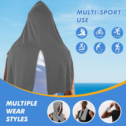 3 Pack Cooling Hoodie Towels for Neck and Face, UPF 50 Sun Protection & Instant Cooling, Ice Towels for Hot Weather, Soft Breathable Towel for Sport, Work Out, Gym, Camping & More Activities