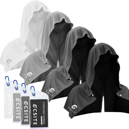 3 Pack Cooling Hoodie Towels for Neck and Face, UPF 50 Sun Protection & Instant Cooling, Ice Towels for Hot Weather, Soft Breathable Towel for Sport, Work Out, Gym, Camping & More Activities