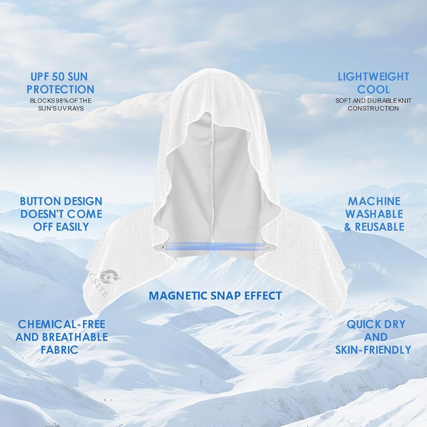 3 Pack Cooling Hoodie Towels for Neck and Face, UPF 50 Sun Protection & Instant Cooling, Ice Towels for Hot Weather, Soft Breathable Towel for Sport, Work Out, Gym, Camping & More Activities