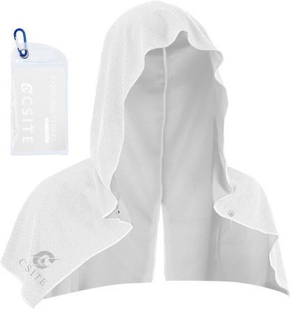 3 Pack Cooling Hoodie Towels for Neck and Face, UPF 50 Sun Protection & Instant Cooling, Ice Towels for Hot Weather, Soft Breathable Towel for Sport, Work Out, Gym, Camping & More Activities