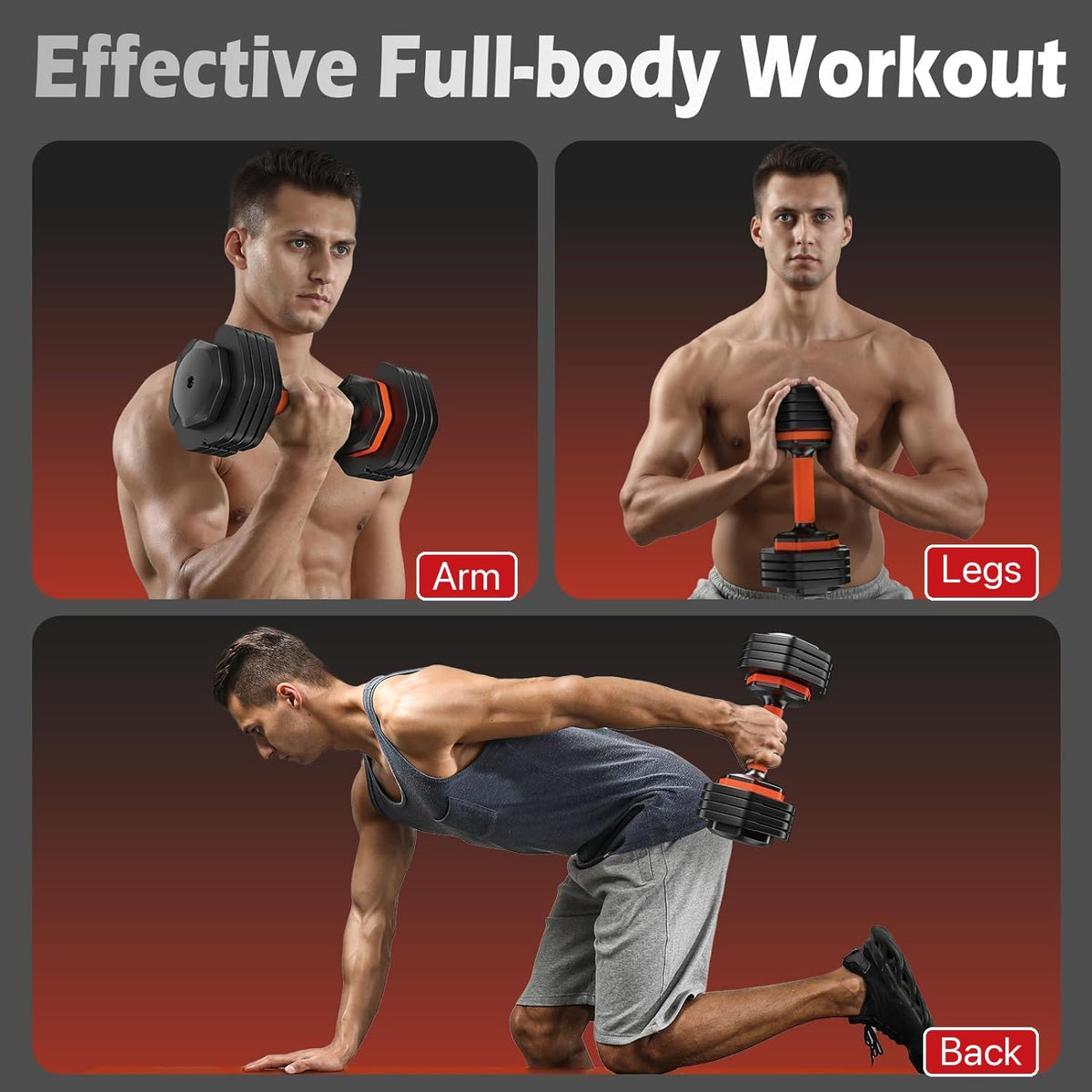 DB1 QuickDial Adjustable Dumbbell Set, Adjustable Free Weights with Storage Box, 110lb/105lb/50lbs Quick Change for Drop Set, Non-Slip Handles, Weight Set For Home Gym Suit both Men and Women