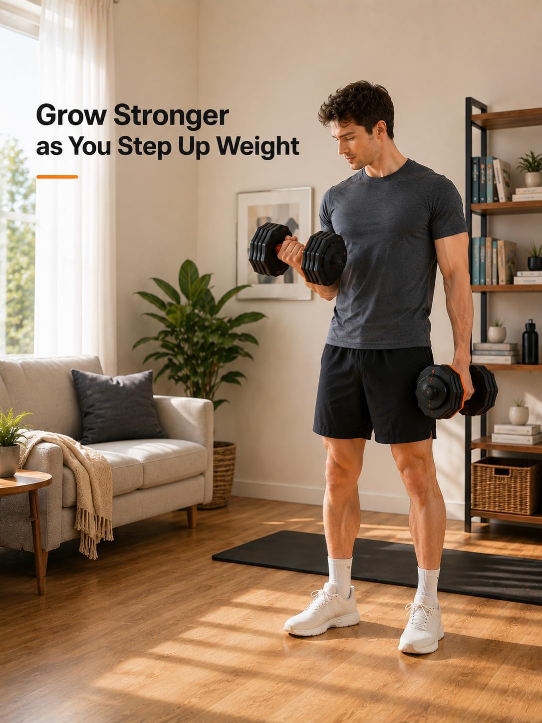 DB1 QuickDial Adjustable Dumbbell Set, Adjustable Free Weights with Storage Box, 110lb/105lb/50lbs Quick Change for Drop Set, Non-Slip Handles, Weight Set For Home Gym Suit both Men and Women
