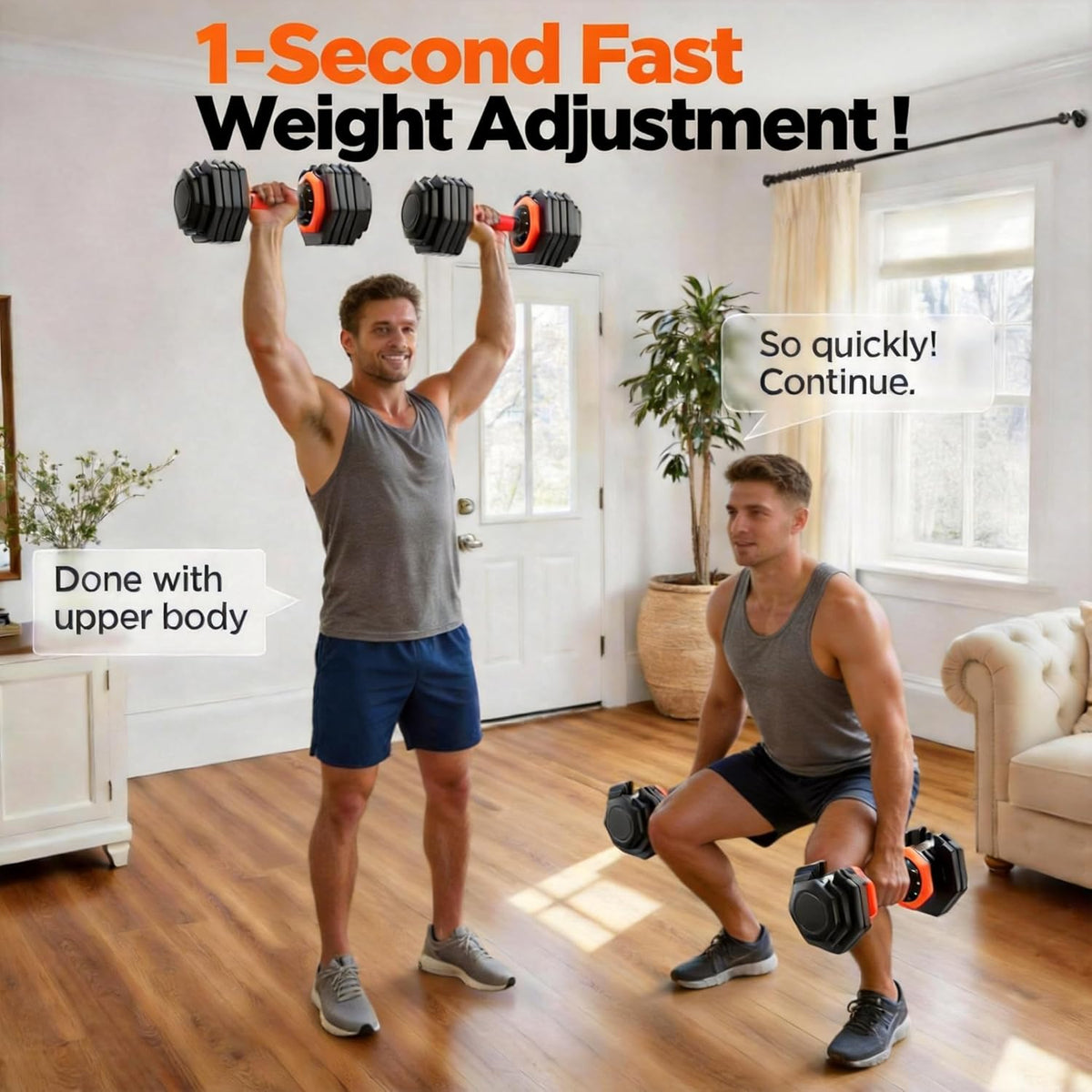 DB1 QuickDial Adjustable Dumbbell Set, Adjustable Free Weights with Storage Box, 110lb/105lb/50lbs Quick Change for Drop Set, Non-Slip Handles, Weight Set For Home Gym Suit both Men and Women