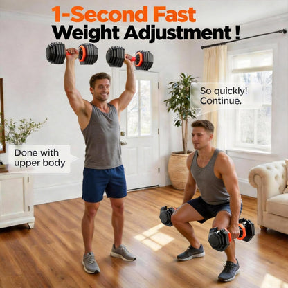 DB1 QuickDial Adjustable Dumbbell Set, Adjustable Free Weights with Storage Box, 110lb/105lb/50lbs Quick Change for Drop Set, Non-Slip Handles, Weight Set For Home Gym Suit both Men and Women