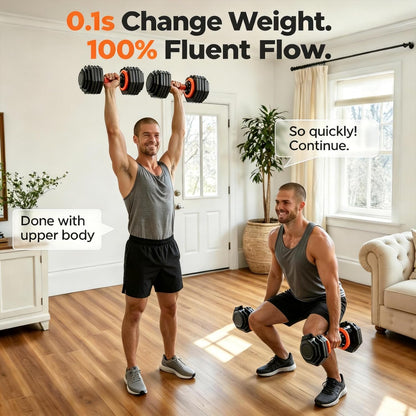 DB1 QuickDial Adjustable Dumbbell Set, Adjustable Free Weights with Storage Box, 110lb/105lb/50lbs Quick Change for Drop Set, Non-Slip Handles, Weight Set For Home Gym Suit both Men and Women