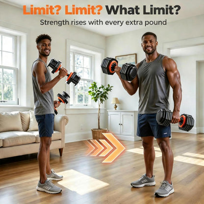 DB1 QuickDial Adjustable Dumbbell Set, Adjustable Free Weights with Storage Box, 110lb/105lb/50lbs Quick Change for Drop Set, Non-Slip Handles, Weight Set For Home Gym Suit both Men and Women