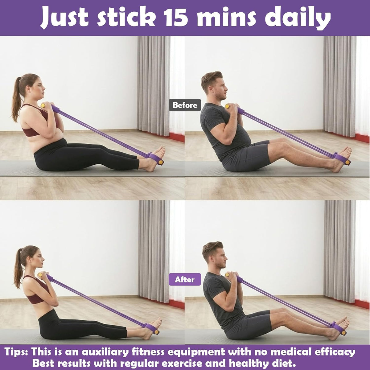 Pedal Resistance Band with Handle,4/6/8 Tubes Options,Full-Body Use | Premium Thick-Gauge TPE Tubes 25-45lbs with 300% Stretch,Sturdy PVC Foot Straps,Multiple Workout Modes for Full-Body Training