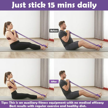 Pedal Resistance Band with Handle,4/6/8 Tubes Options,Full-Body Use | Premium Thick-Gauge TPE Tubes 25-45lbs with 300% Stretch,Sturdy PVC Foot Straps,Multiple Workout Modes for Full-Body Training