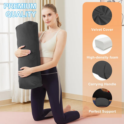 Rectangular Yoga Bolster Pillow, Meditation Pillow for Yin & Restorative Yoga, Filled with Wasted Sponge