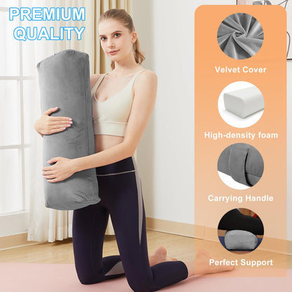 Rectangular Yoga Bolster Pillow, Meditation Pillow for Yin & Restorative Yoga, Filled with Wasted Sponge