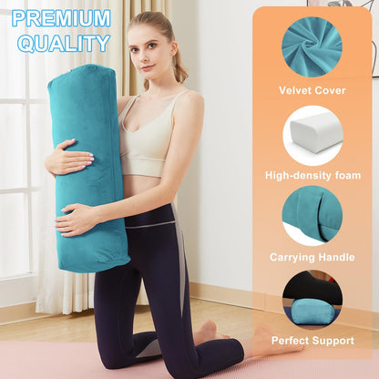 Rectangular Yoga Bolster Pillow, Meditation Pillow for Yin & Restorative Yoga, Filled with Wasted Sponge