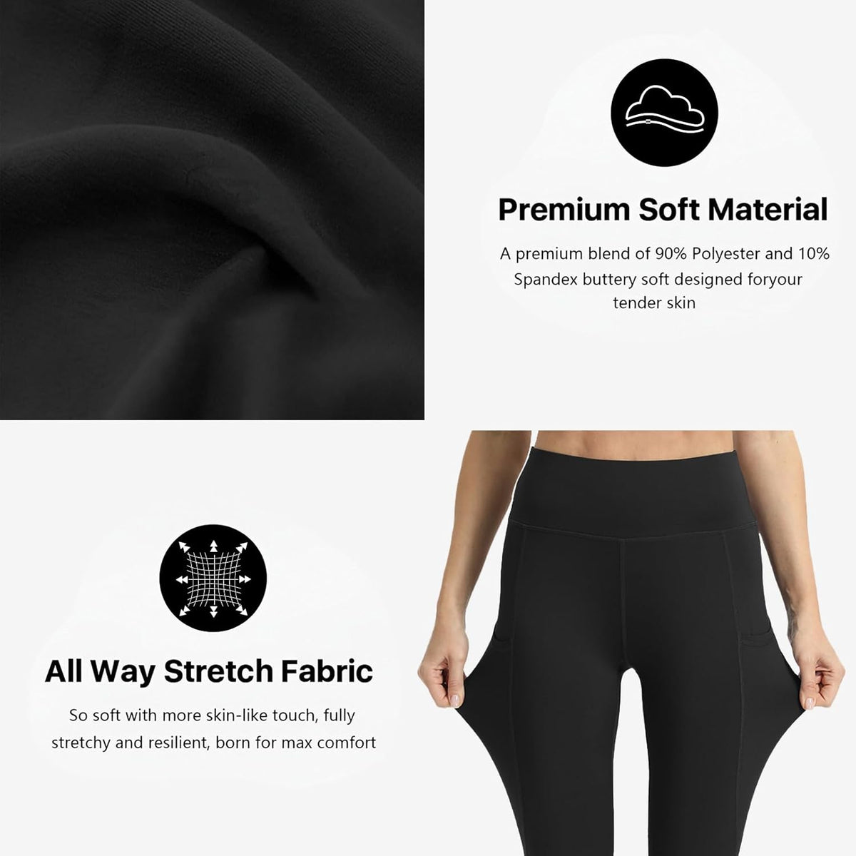 Capri Leggings for Women Yoga Pants Leggings with Pockets for Women | 4 Pack Capris for Women with Pockets Capri Pants, Summer Capri Pants for Women Plus Size Workout and Tummy Control Leggings