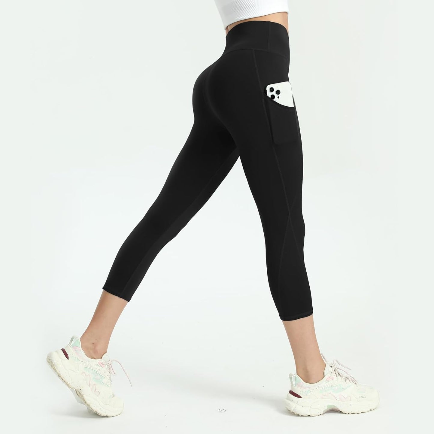 Capri Leggings for Women Yoga Pants Leggings with Pockets for Women | 4 Pack Capris for Women with Pockets Capri Pants, Summer Capri Pants for Women Plus Size Workout and Tummy Control Leggings