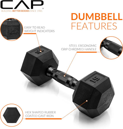 150 LB Dumbbell Set with 2-Tier Rack, Rubber Hex Free Weights Set, Home Gym Weight Set with Horizontal Storage Rack for Strength Training