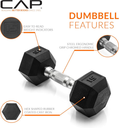 150 LB Dumbbell Set with 2-Tier Rack, Rubber Hex Free Weights Set, Home Gym Weight Set with Horizontal Storage Rack for Strength Training
