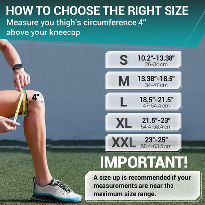 ELITE Knee Brace with Side Stabilizers & Patella Gel Pads for Maximum Knee Pain Support and fast recovery for men and women-Please Check How To Size Video (Mercury, Large)