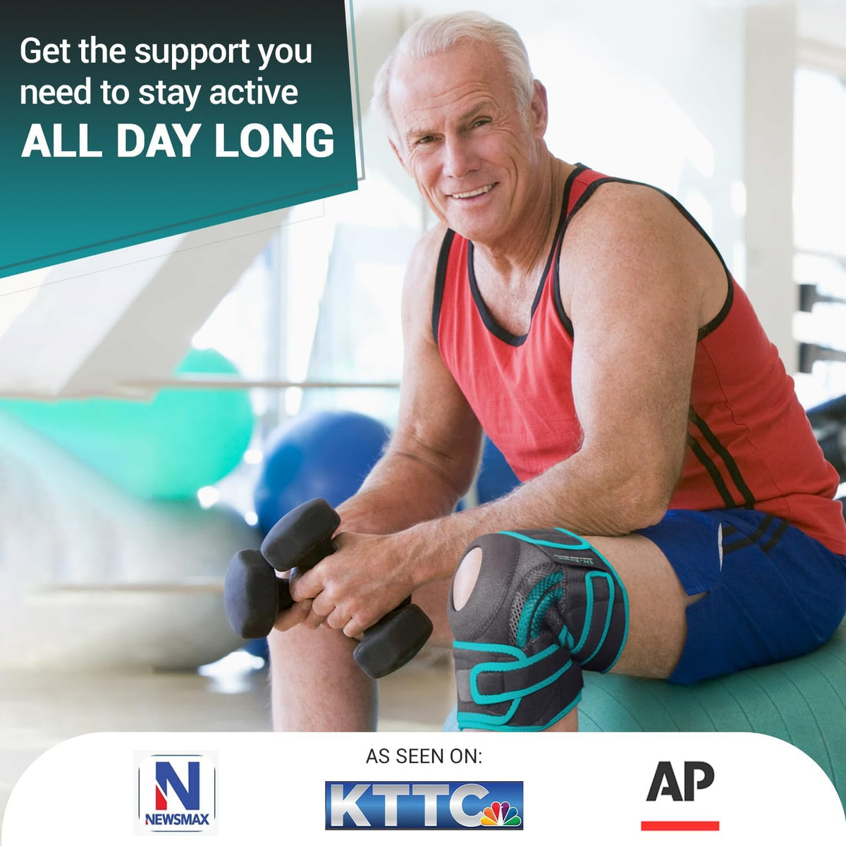 ELITE Knee Brace with Side Stabilizers & Patella Gel Pads for Maximum Knee Pain Support and fast recovery for men and women-Please Check How To Size Video (Mercury, Large)