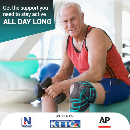 ELITE Knee Brace with Side Stabilizers & Patella Gel Pads for Maximum Knee Pain Support and fast recovery for men and women-Please Check How To Size Video (Mercury, Large)